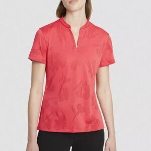 NIKE WOMEN DRI FIT VICTORY GOLF V-Neck POLO Size Small 
Red